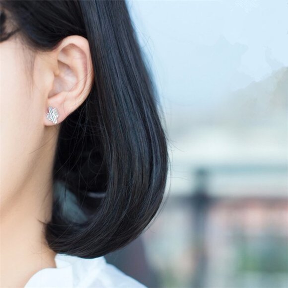 Cactus Stud Earrings - Picture 4 of 4